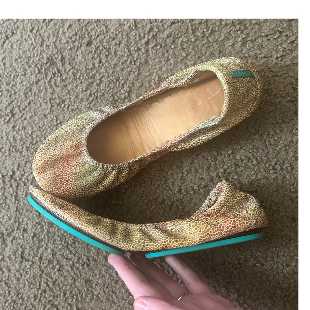 Tieks Toscani rare Womens 7 Pebbled Leather Foldable Ballet Flats - Picture 11 of 13